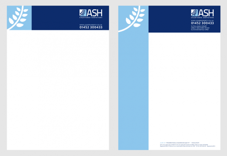 Ash Chartered Surveyors Details Paper and Report Sheet